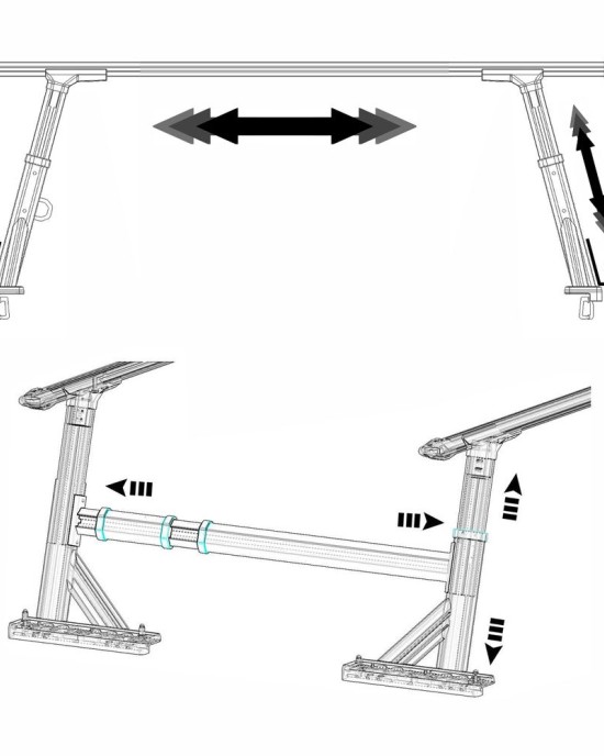 Universal Extendable Pick-Up Truck Rack Bed Rack Aluminum